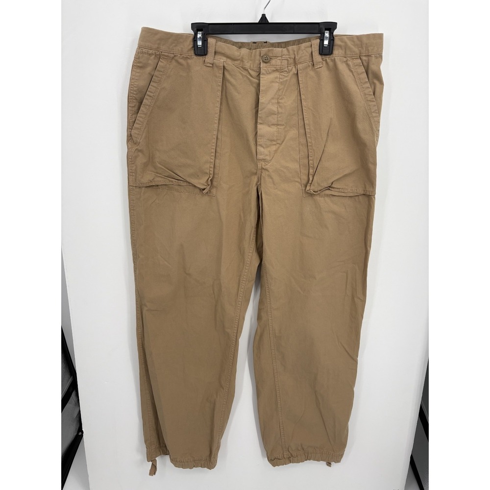 GAP Vintage Y2K Men's Paratrooper Style Baggy Leg Skate Khaki Pants, XXL, 33"